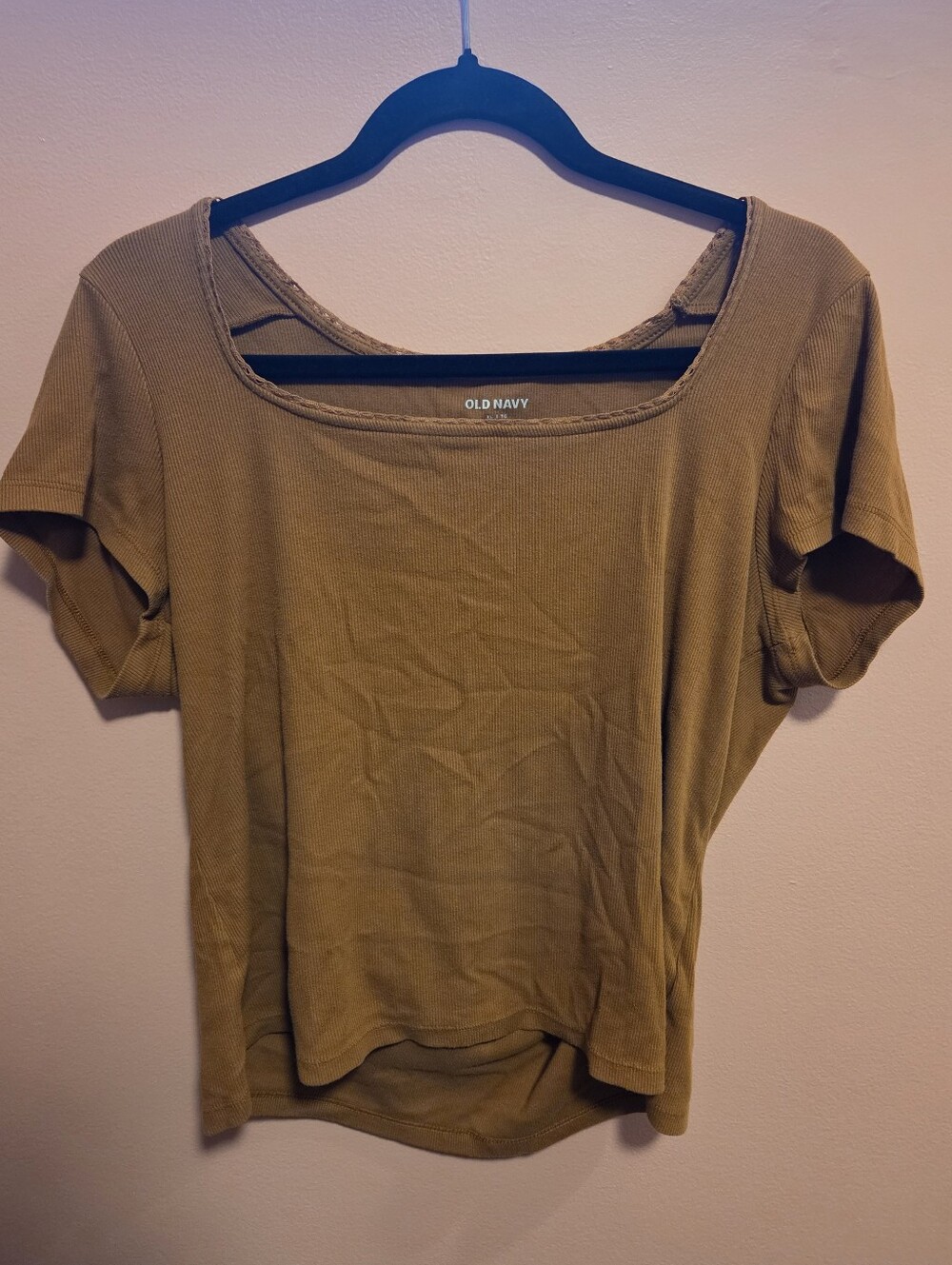 Womens Square Neck Fitted Tee - Burnt Orange